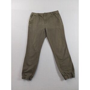 Eubi Women Joggers Pants L Olive Green Tapered Leg Stretch High Rise Comfort
